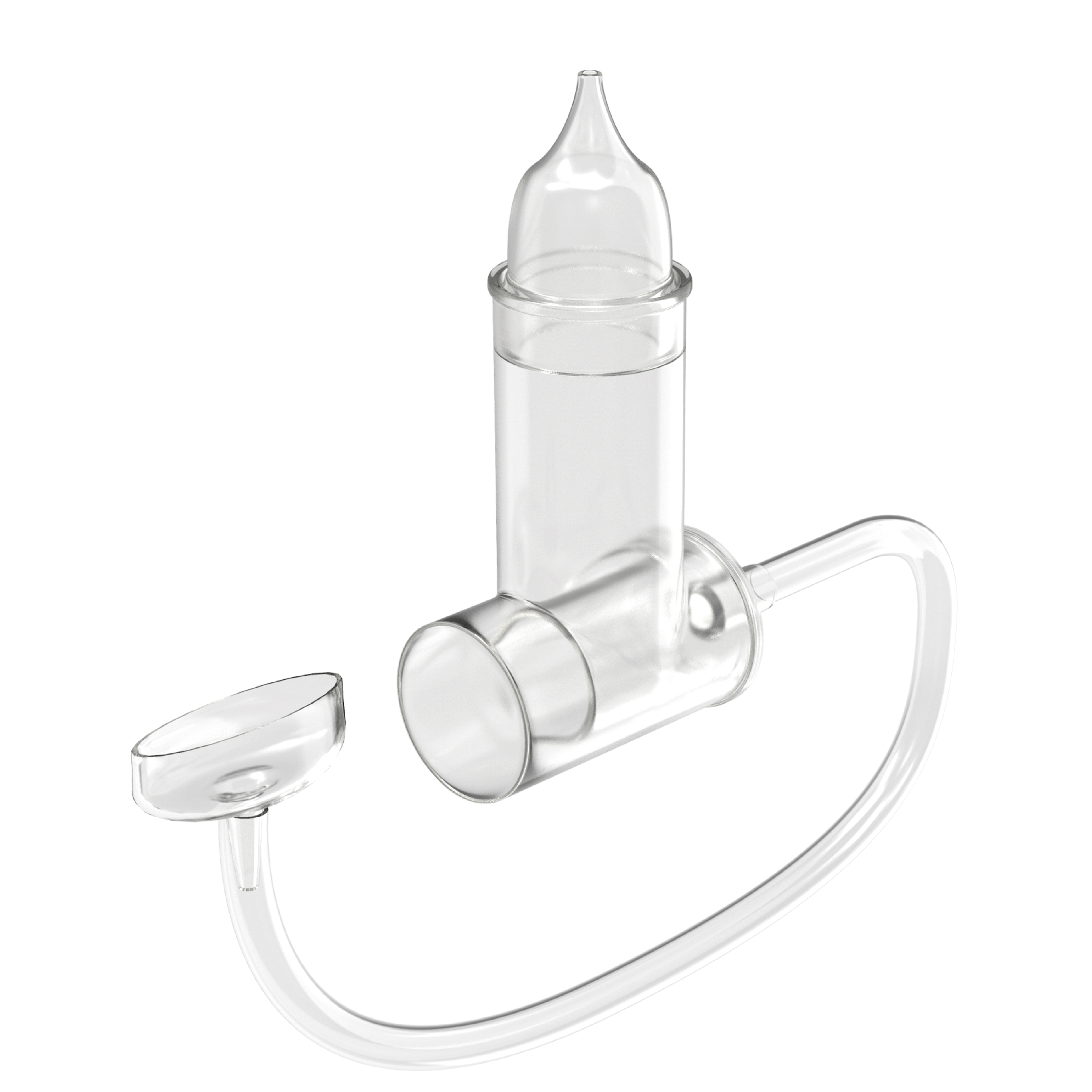 aspirateur nasal avec un tube en silicone alimentaire.